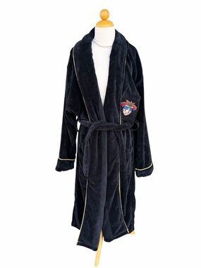 West Point Academy Thick Luxe Bathrobe Velour Terry Cloth Royal Comfort S/M GUC